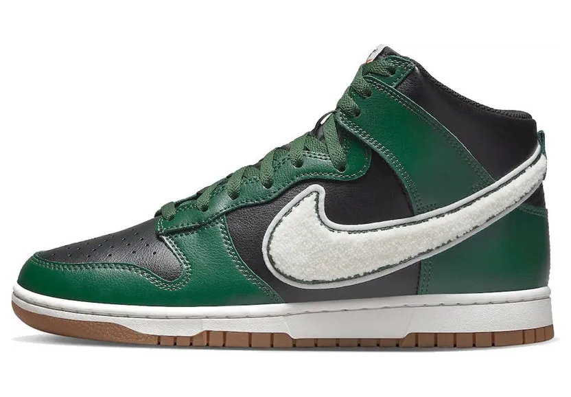 Nike Dunk High Chenille Swoosh Black Green (DR8805-001)