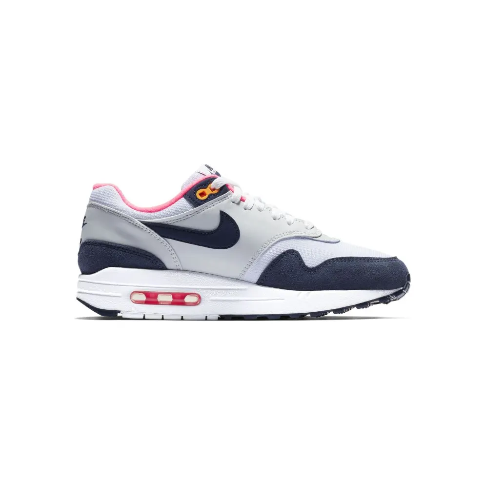 Nike Air Max 1 Pure Platinum Midnight Navy Racer Pink (W) White/Midnight Navy-Pure Platinum-Racer Pink-Laser Orange (319986-116)