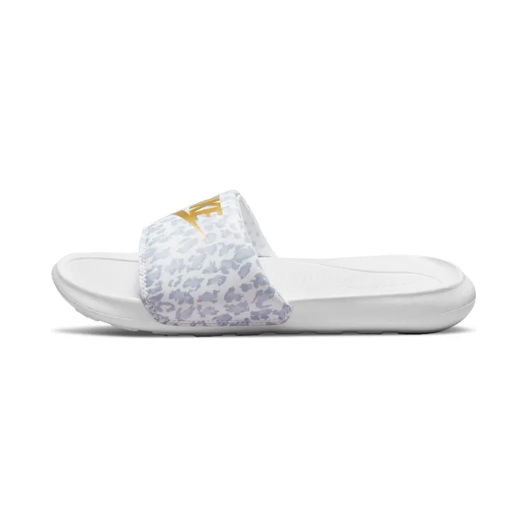 Nike Victori One Slide “White / Wolf Grey / Pure Platinum / Metallic Gold” (CN9676-103)