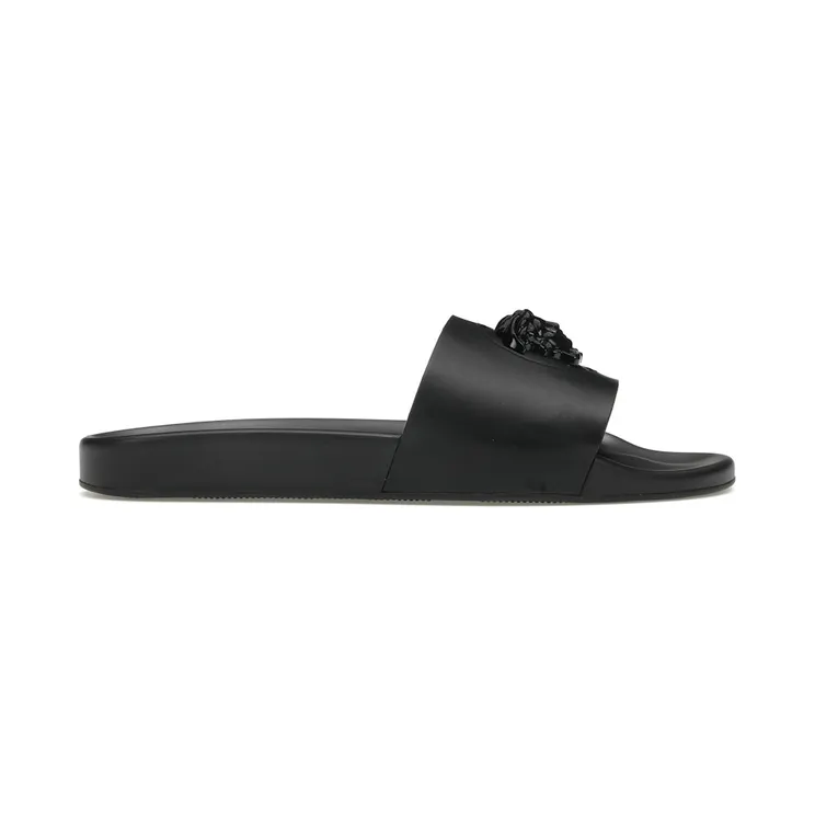 Versace Leather Slides La Medusa Black (1001184 DV46G 1B090)