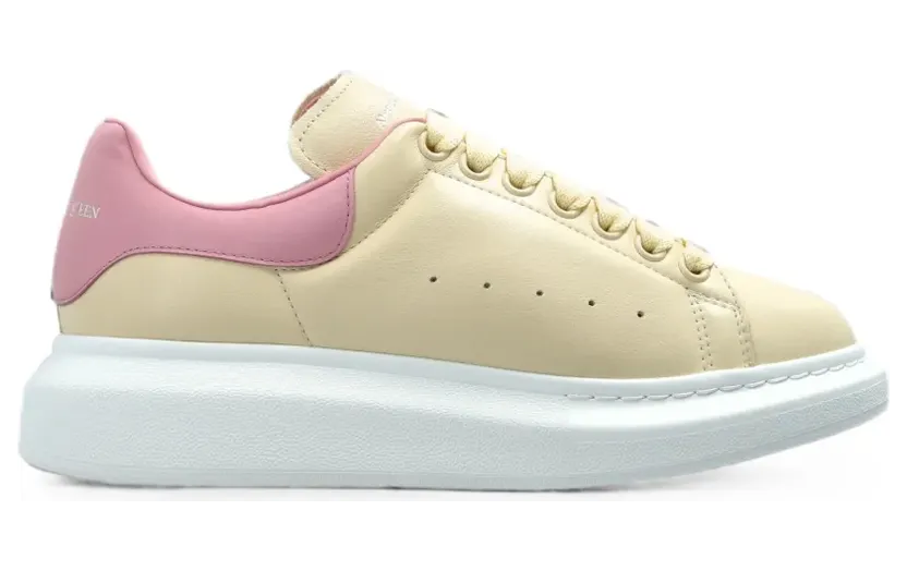 Alexander McQueen Oversized leather sneakers – Beige (874839WIAKL)
