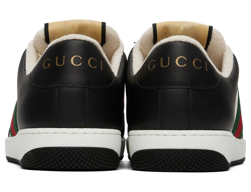 Gucci Black & White Screener Sneakers (546163 AAA4S) (2)