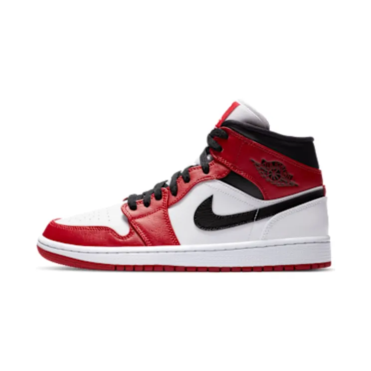 Air Jordan 1 Mid Chicago “White / Black / Gym Red” (554724-173)