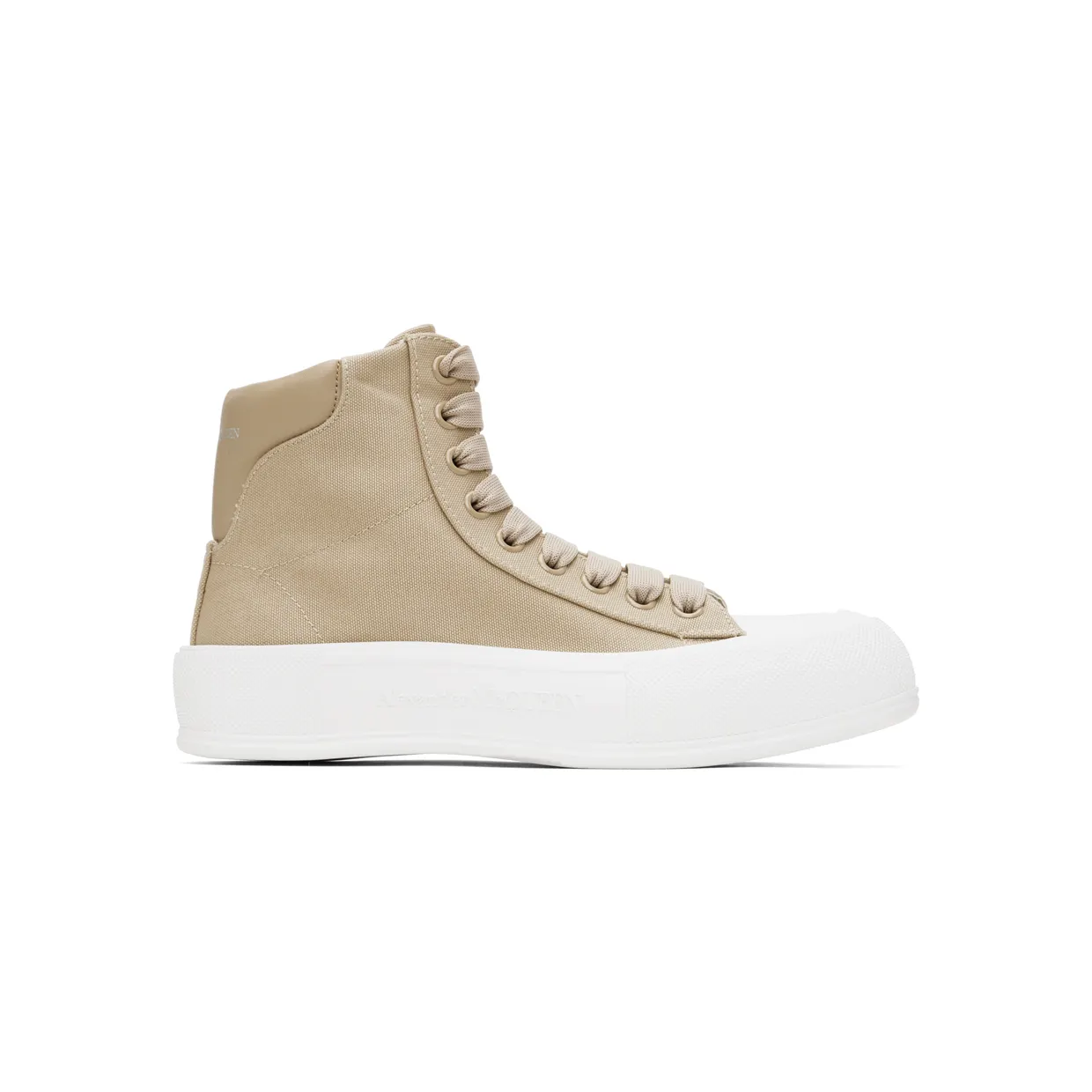 Alexander McQueen Beige Deck Plimsoll Sneakers (697123W4UW1)