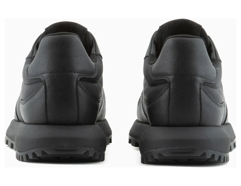 Armani Recycled Nylon Sneakers With Regenerated Saffiano Details (EM003738-AF19532-MC005) (4)