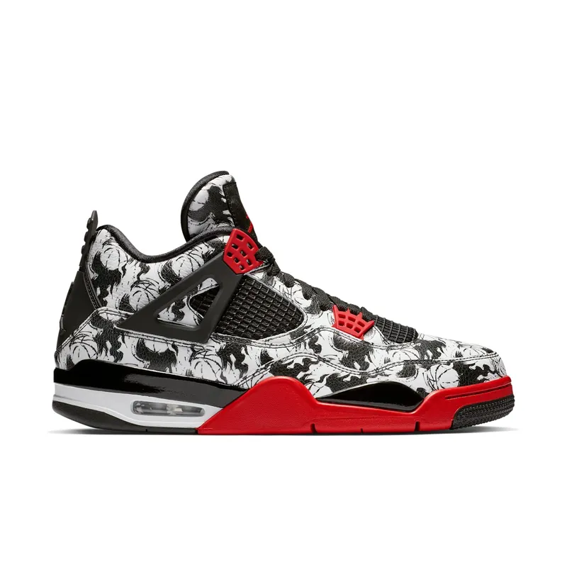Jordan 4 Retro Tattoo (2018) Black/Fire Red-Black-White (BQ0897-006)