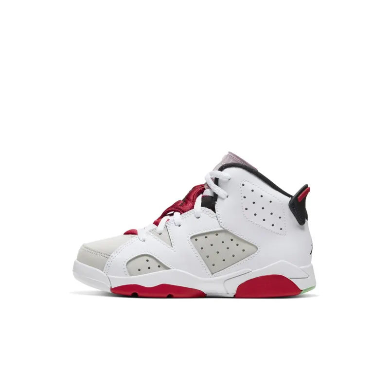 Jordan 6 Retro Hare (PS) Neutral Grey/White-True Red-Black (384666-062)