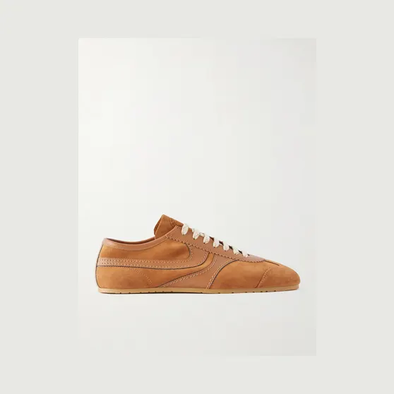 Dries Van Noten Leather-Trimmed Suede Sneakers Tan (262-021700-0126)