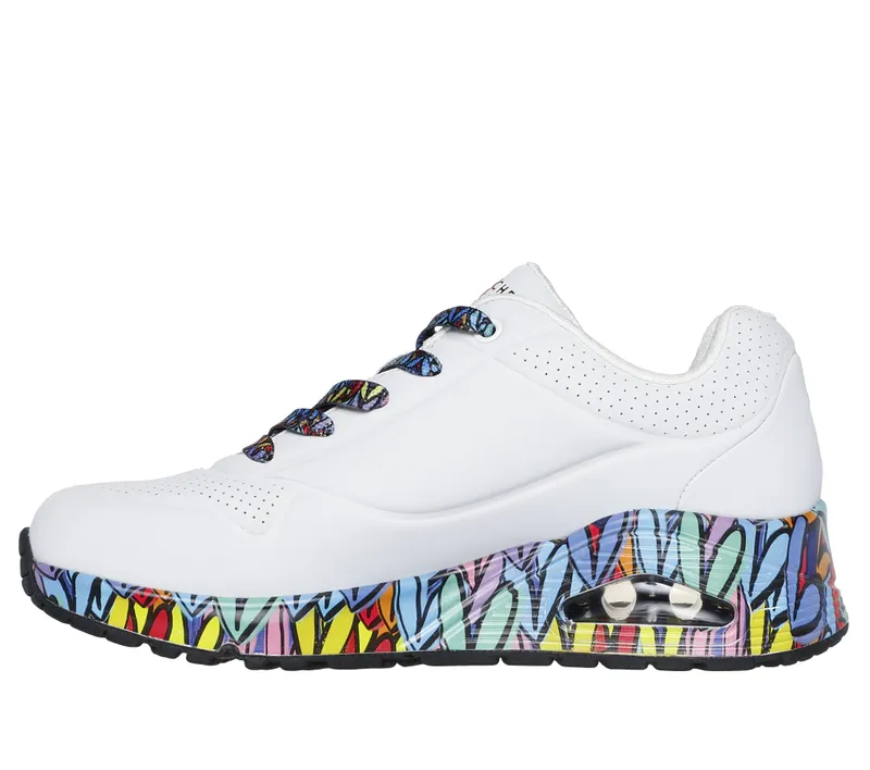 Skechers JGoldcrown: Uno – Ravaged Love – White / Multi (177918 WMLT)