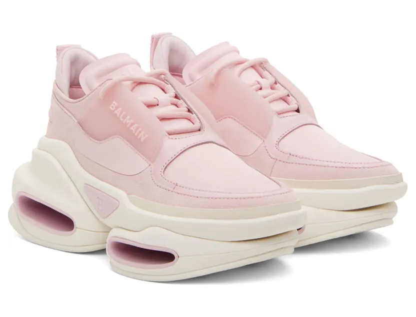 Balmain Pink B-Bold Low-Top Sneakers (YN1VI541LSWT) (4)