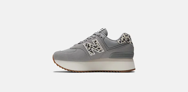 New Balance 574 Plus Shadow Grey Leopard Print (WL574ZDB)