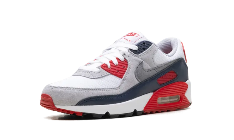 Nike AIR MAX 90 “White/Cool Grey-university Red” (DM0029-117)