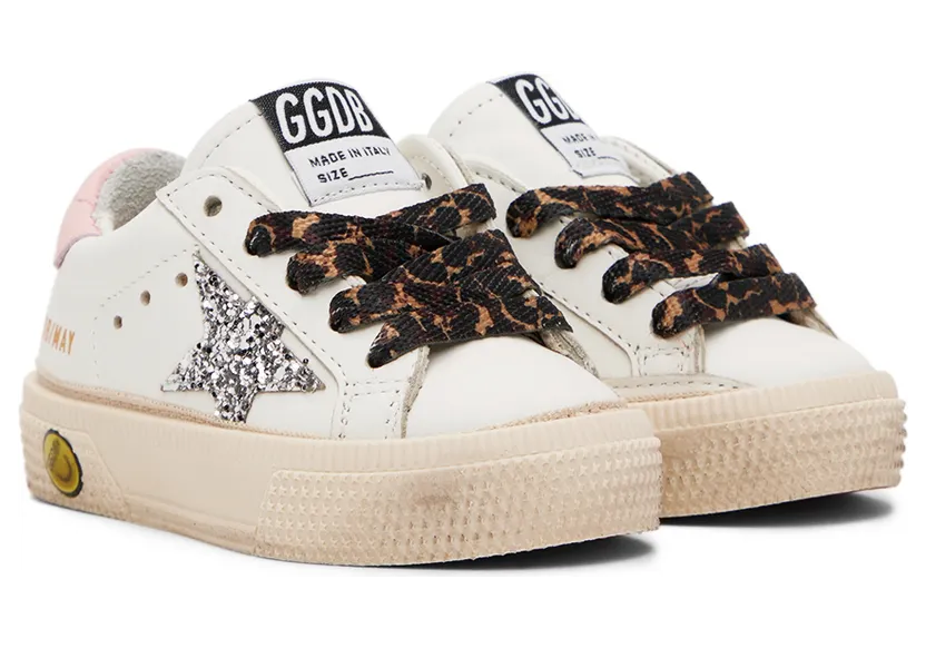 Golden Goose Baby White & Silver Glitter May Sneakers (GJF00112.F001989.10665) (4)