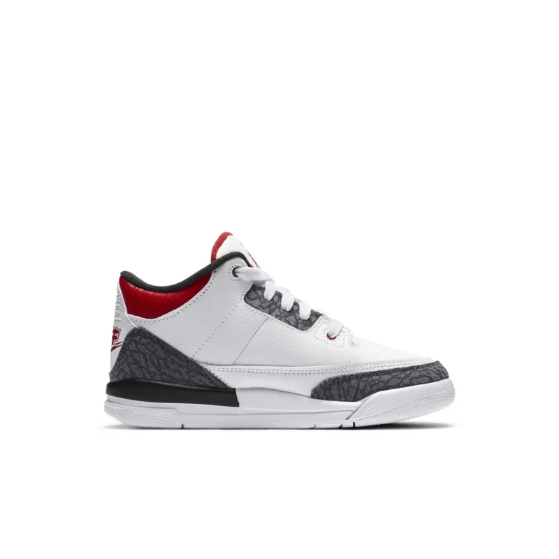 Jordan 3 Retro SE-T Fire Red Denim (PS) White/Fire Red-Black (DB4168-100)