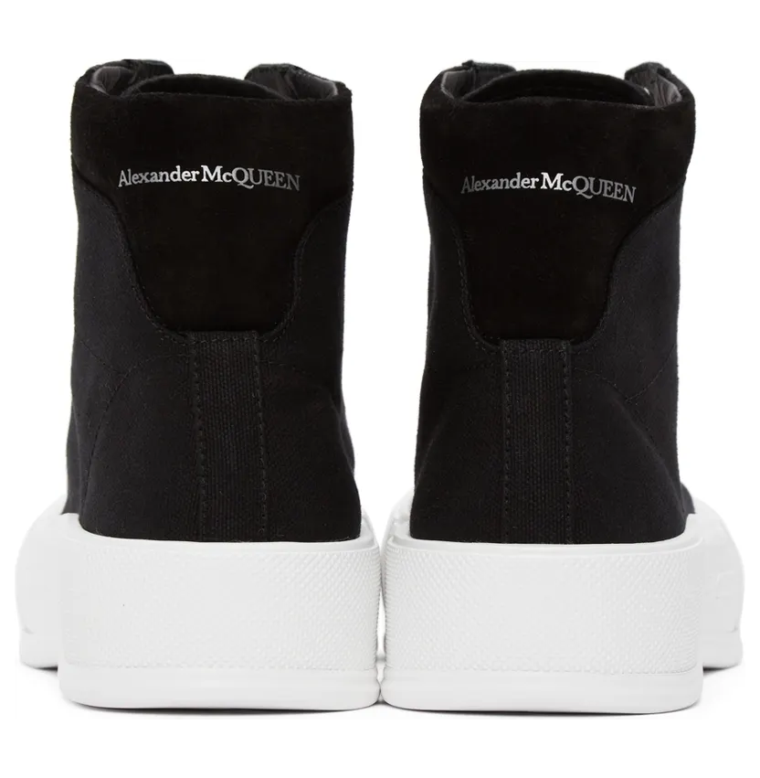 Alexander McQueen Black Deck Plimsoll High Top Sneakers (667816W4MV7) (4)