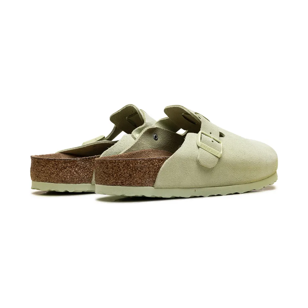 Birkenstock Boston Soft Footbed Suede Leather “Faded Lime” (1027648)