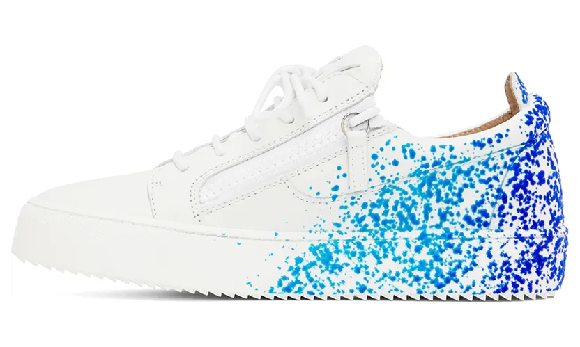 Giuseppe Zanotti White & Blue Frankie Sneakers (RU20036-93293) (3)