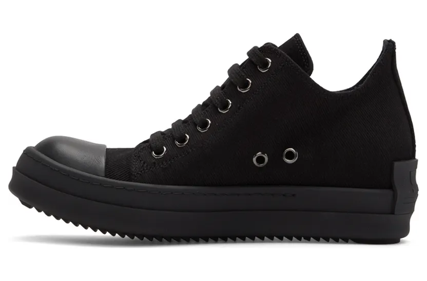 Rick Owens Drkshdw Black License Plate Low Sneakers (DS01B7802 DMEH1) (3)