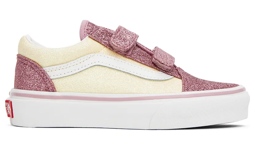 Vans Kids Pink & Off-White Old Skool V Little Kids Sneakers (VN0A5EE80FU)