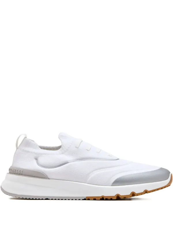 Brunello Cucinelli Gestrickte Sneakers – Weiß (MXUAUFO340CBM68)