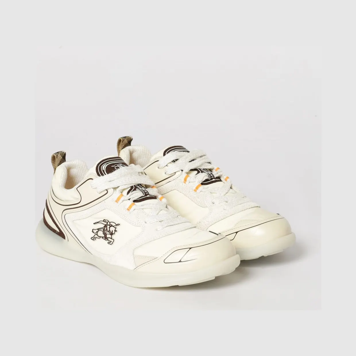BURBERRY EKD Low-Top Synthetic Leather Sneakers White (8119538)