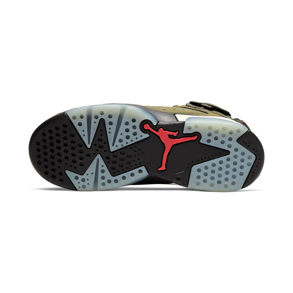 Jordan 6 Retro Travis Scott (PS) Medium Olive/Black-Sail-University Red (CQ3565-200)