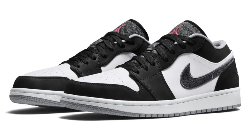 Jordan 1 Low Black White Wolf Grey Infrared 23 (553558-029)