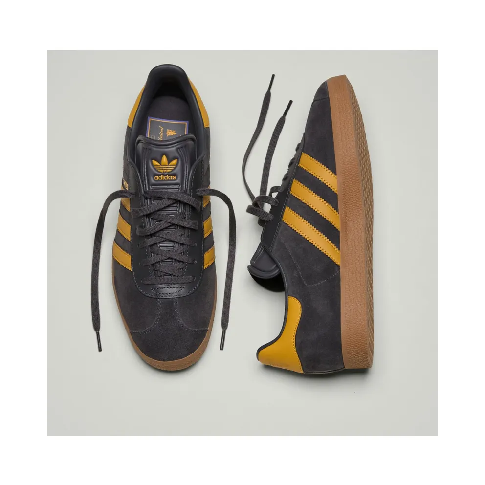 Adidas Gazelle Manchester United Utility Black / Preloved Yellow / Gum (JR1410)