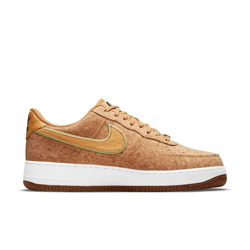 Nike Air Force 1 ’07 PRM ‘Cork’ – Happy Pineapple (2021) – “Multicolor / Metallic Gold / Flux / Lime Glow” (DJ2536-900)