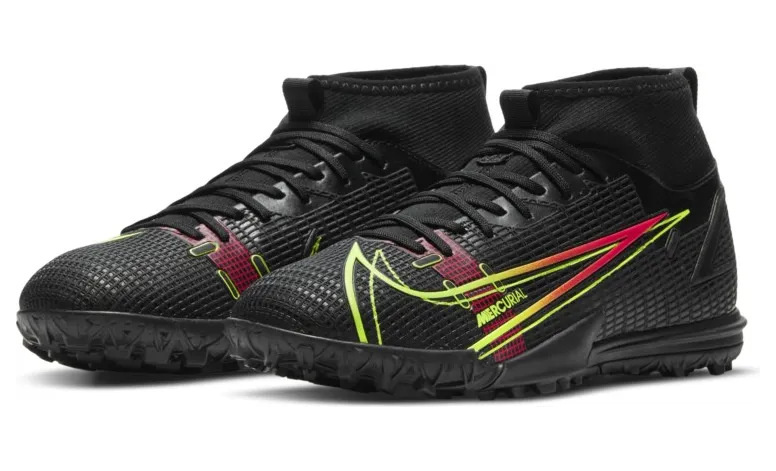 Nike Jr. Mercurial Superfly 8 Academy TF Fußballschuh für Kunstrasen für jüngere/ältere Schwarz (CV0789-090)