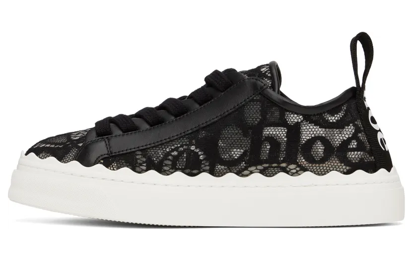 Chloé Beige Lace Lauren Sneakers (CHC19U108D2) (3)