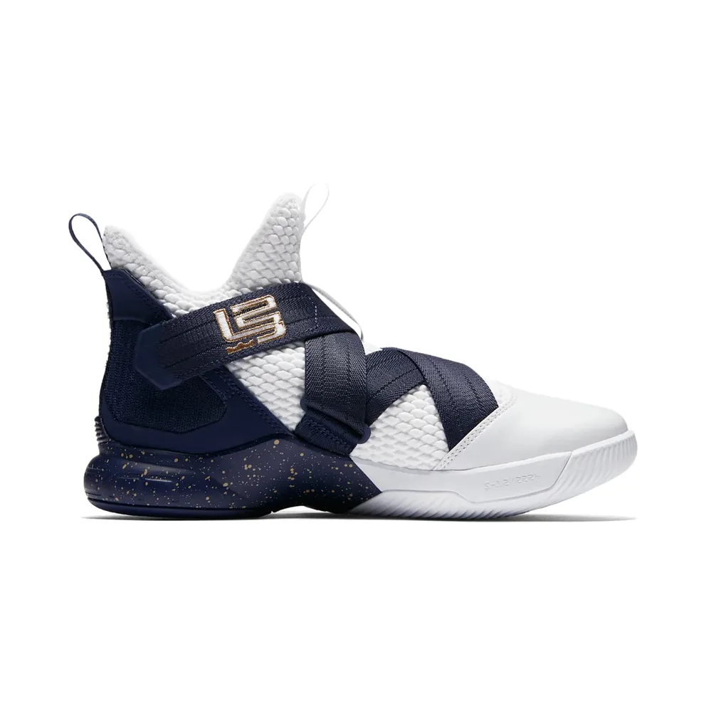 Nike LeBron Zoom Soldier 12 25 Straight White/Midnight Navy-Mineral Yellow-White (AO4054-100)