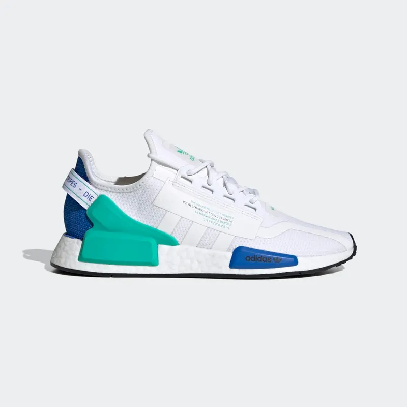 Adidas NMD_R1 V2 ‘White Cyan’ Cloud White/Cloud White/Core Black (FY5921)