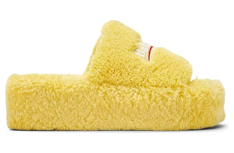Balenciaga Furry Platform Sandal Yellow (762826W8TA17096)