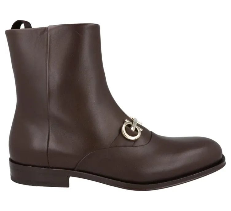 Ferragamo Geremia Gancini Ankle Boots Brown (021057-758263-2E)