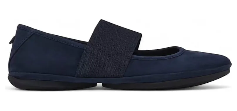Camper Right Ballerina Mary Jane Blue Nubuck (21595-243)
