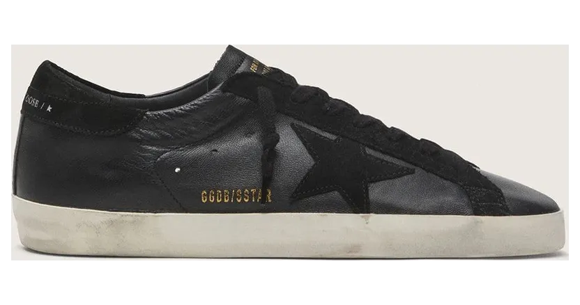 Golden Goose Super-Star In Black Nappa With Black Suede Star And Heel Tab (GMF00101.F003984.90100)