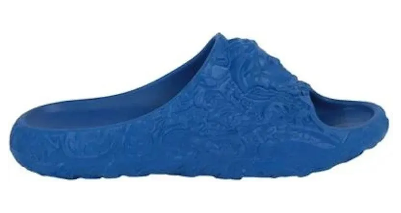 Versace Molded Barocco Pool Slide Royal Blue (1005746 1A03446 1U280)