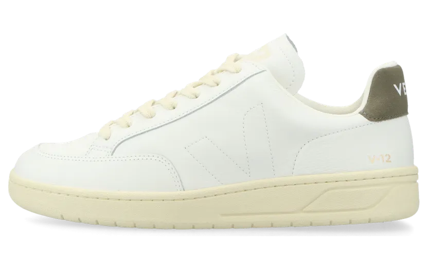 VEJA V-12 Stitch O.T. Leather (extra-white / white / kaki) – XS2003679