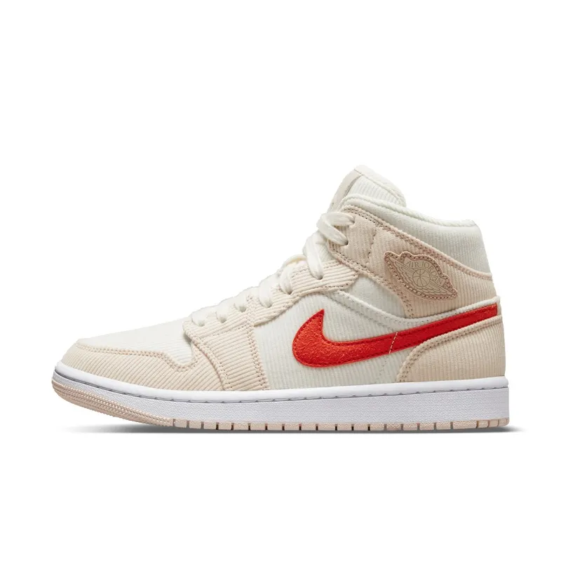 Jordan 1 Mid SE Corduroy Sail – “Sail / Orange Quartz-white-orange” (DA8009-108)