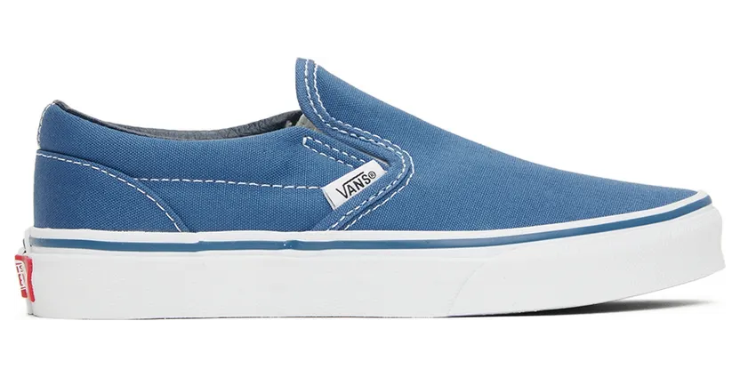 Vans Kids Navy Classic Slip-On Little Kids Sneakers (VN000ZBUNWD1)