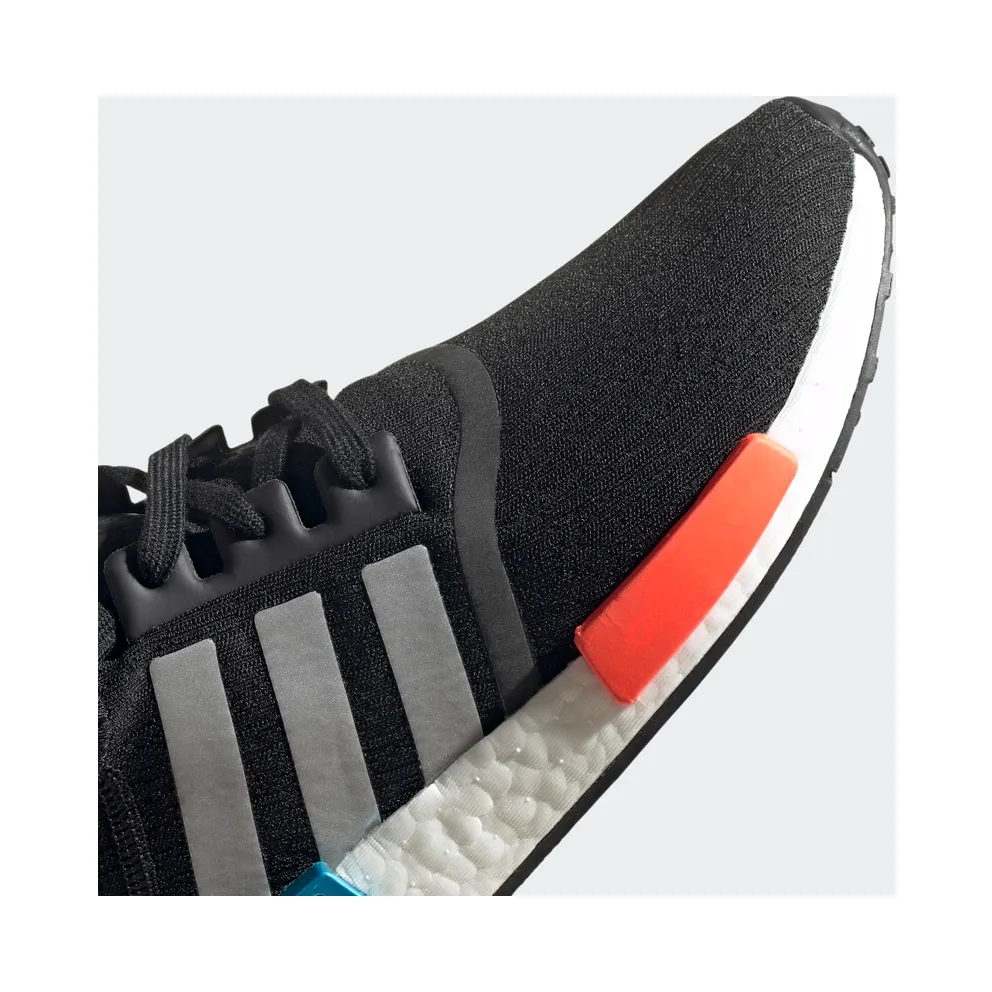 adidas NMD R1 Black Silver Solar Red Core Black/Silver Metallic/Solar Red (FY5727)