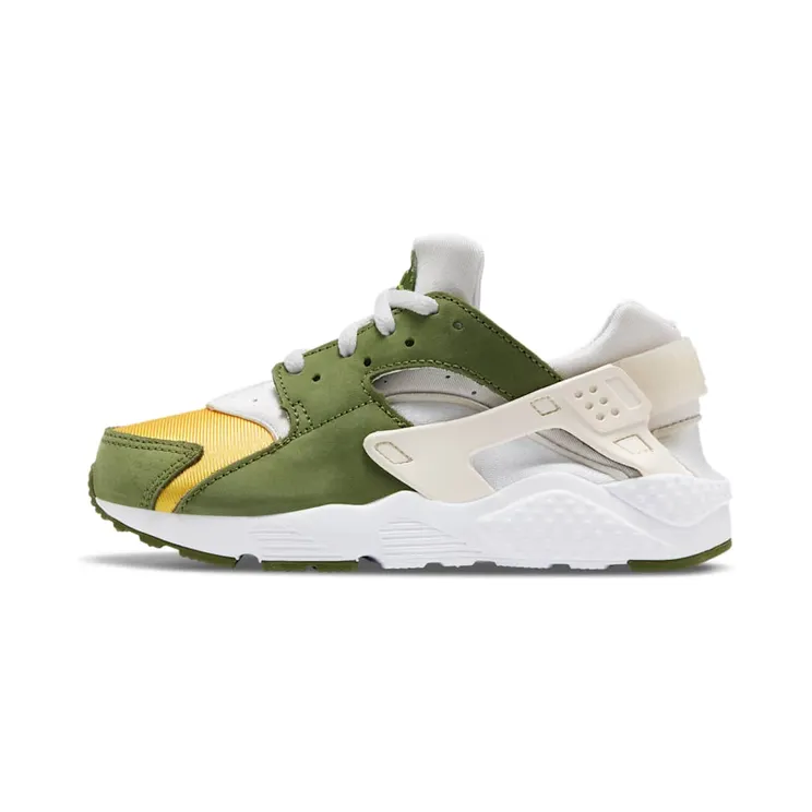 Nike Air Huarache Stussy Dark Olive (2021) (PS) “Dark Olive / White / Pale Ivory / Varsity Maize” (DH3324-300)