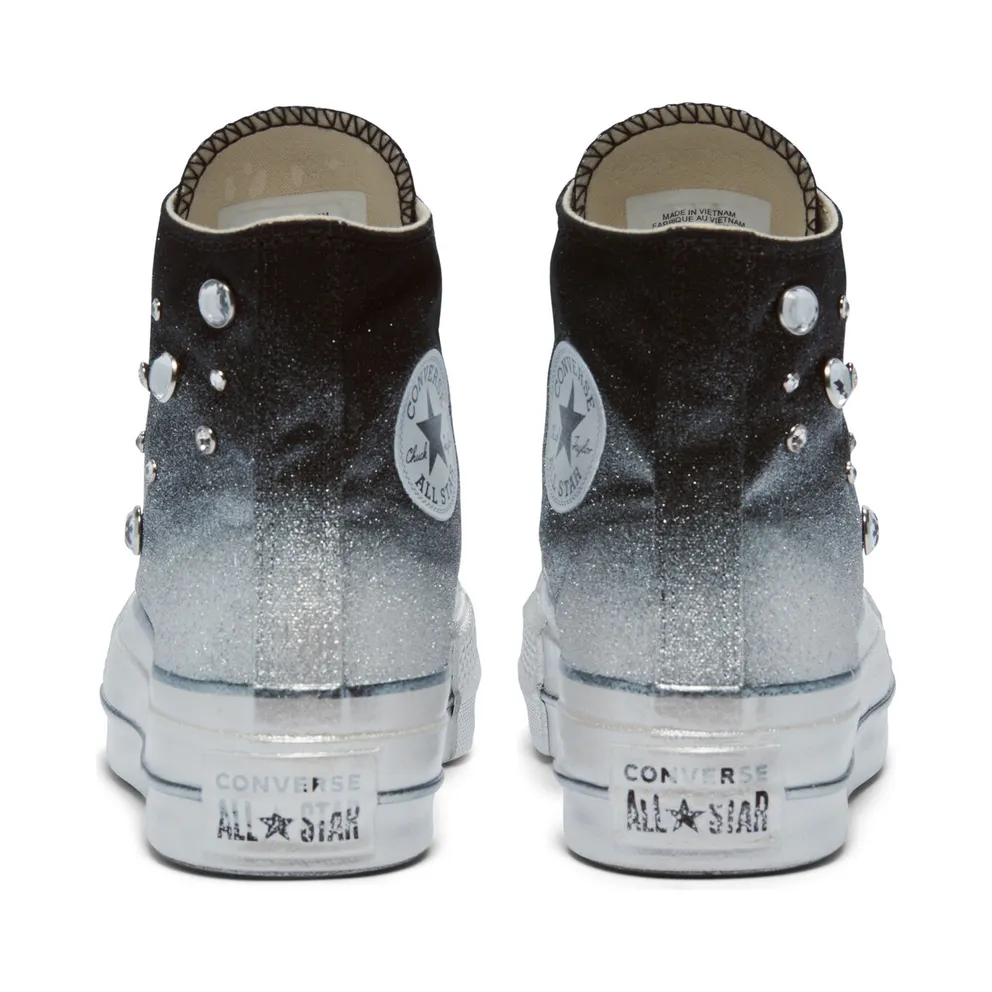 Converse Chuck Taylor All Star Lift High Top Black Silver Stud (569128C)
