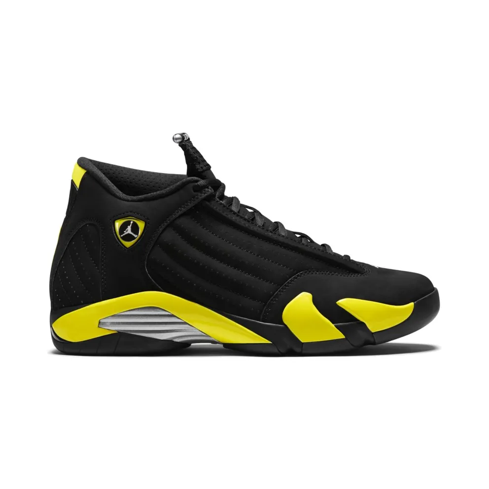 Jordan 14 Retro Thunder Black/Vibrant Yellow-White (487471-070)