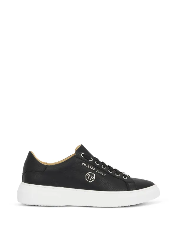 Philipp Plein Hexagon leren low-top sneakers – Black (UAFSUSC1085PLE010N)