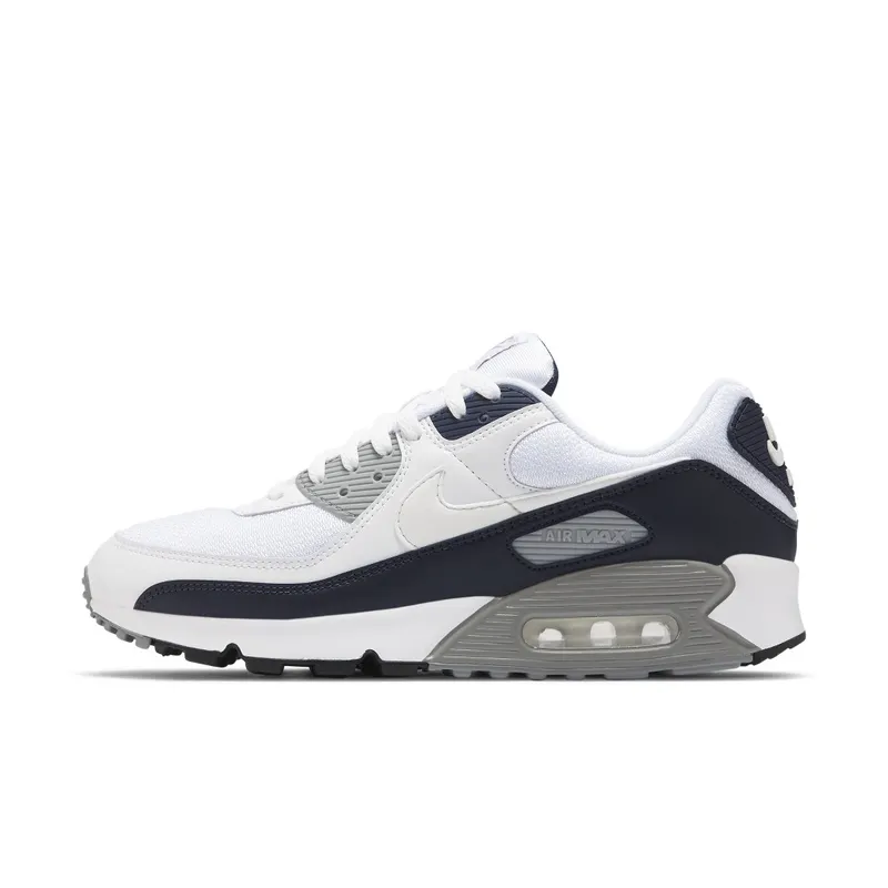Nike Air Max 90 White Grey Obsidian White/Light Smoke Grey-Particle Grey-Obsidian (CT4352-100)