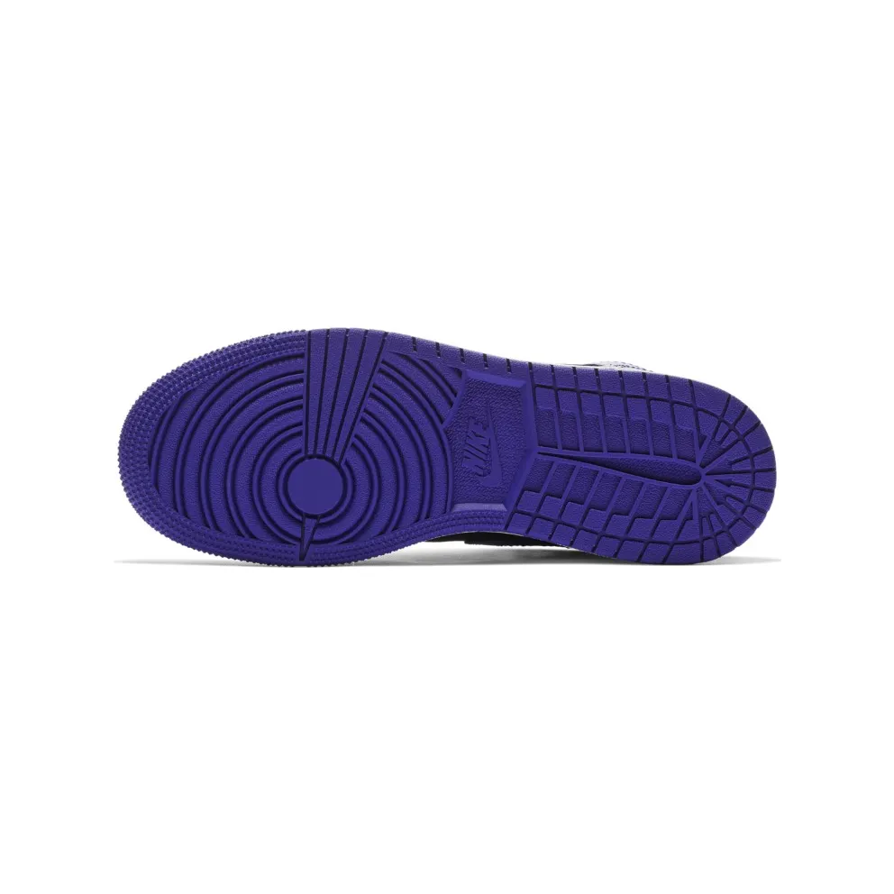 Jordan 1 Mid Black Dark Concord (GS) Black/Dark Concord-White (554725-051)