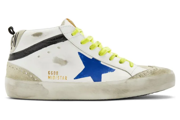 Golden Goose White Wingtip Mid Star Sneakers (G36MS634.A13)