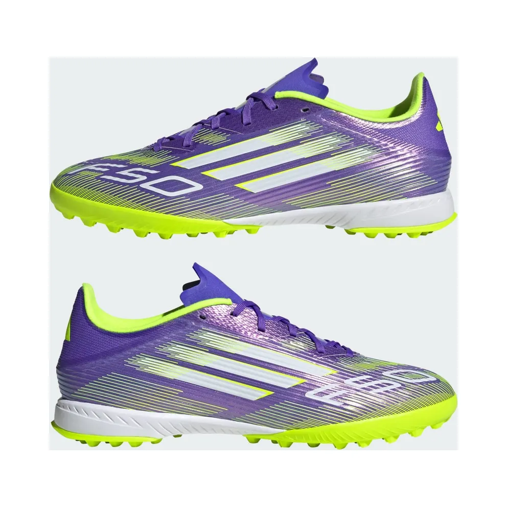 adidas F50 League TF Purple Rush Cloud White Lucid Lemon (JH7724)